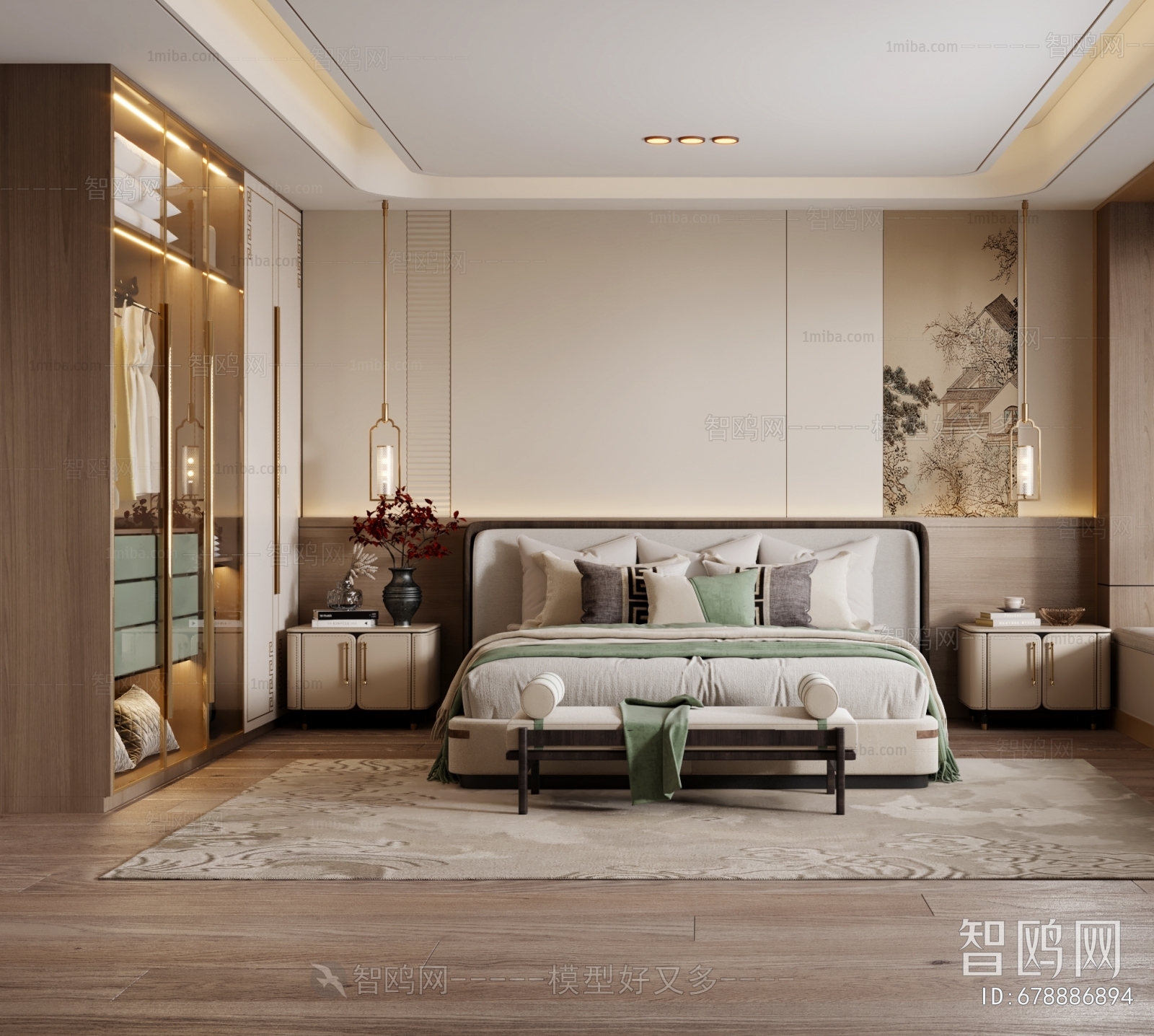 New Chinese Style Bedroom