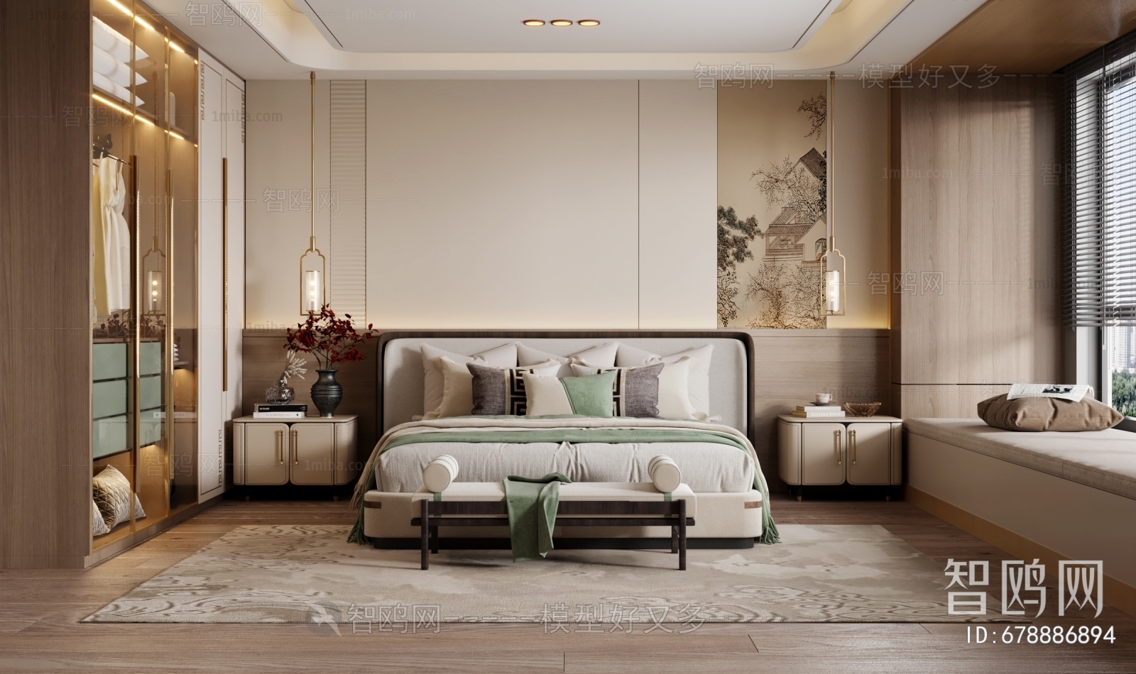 New Chinese Style Bedroom