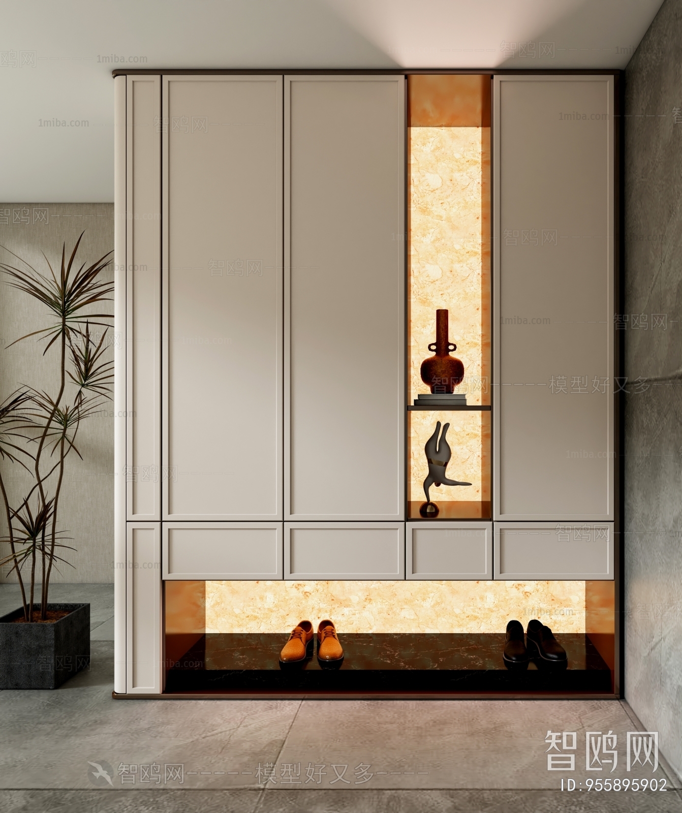 Modern New Chinese Style Shoe Cabinet