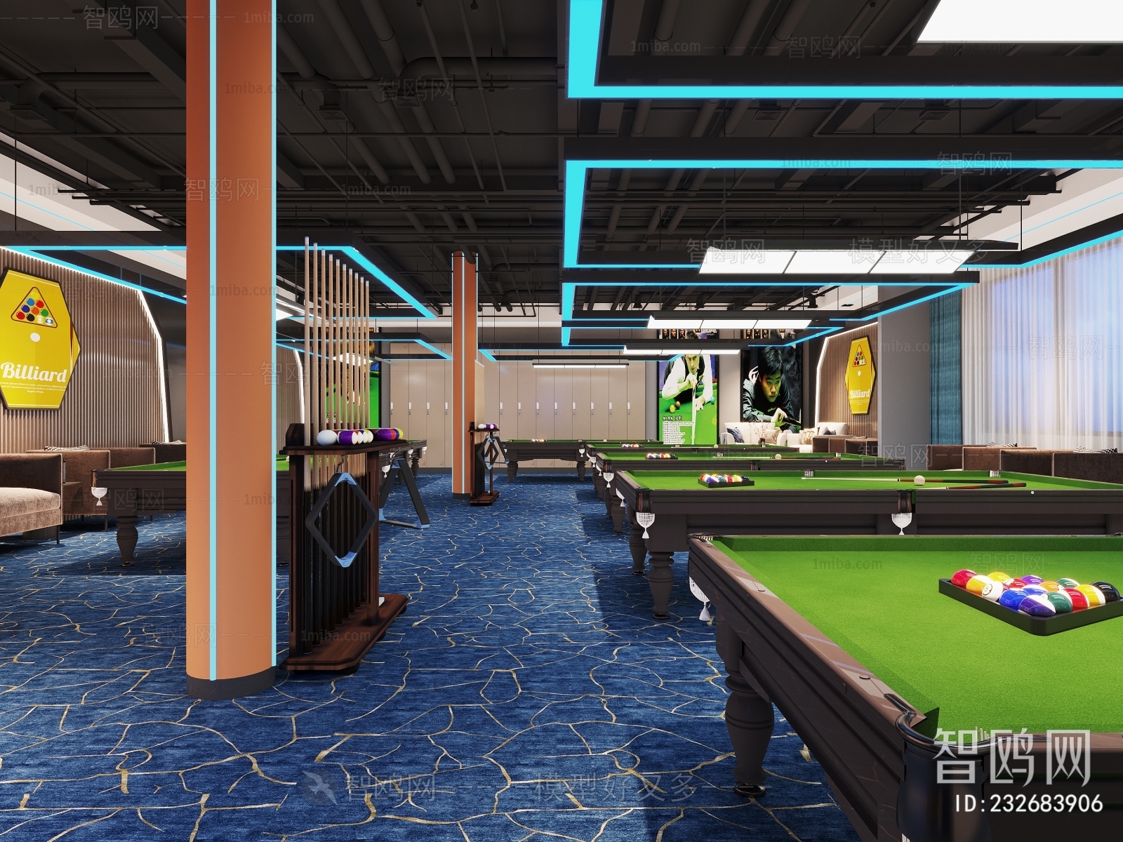 Industrial Style Billiard Room