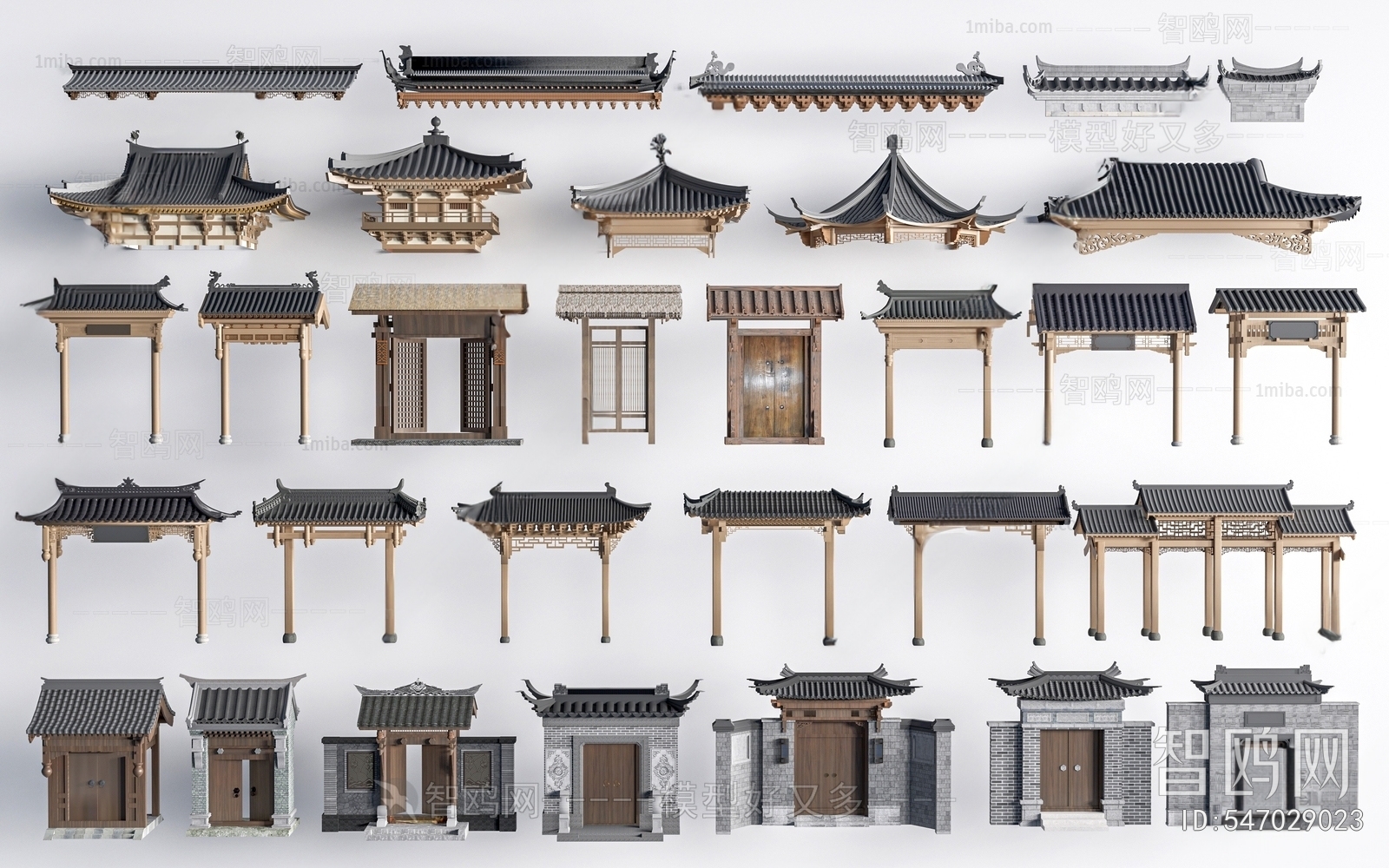 中式古建门头 牌坊