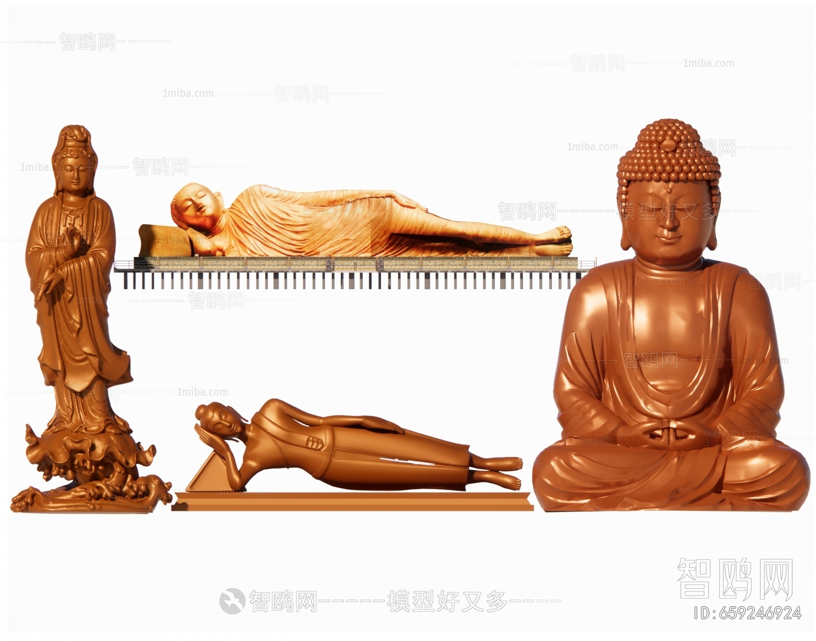 中式如来佛祖观音菩萨雕塑