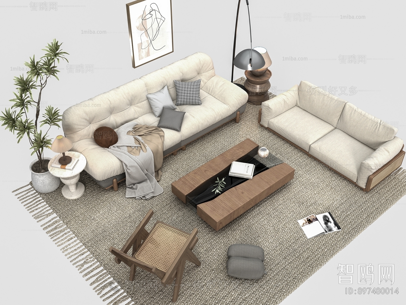 Wabi-sabi Style Sofa Combination