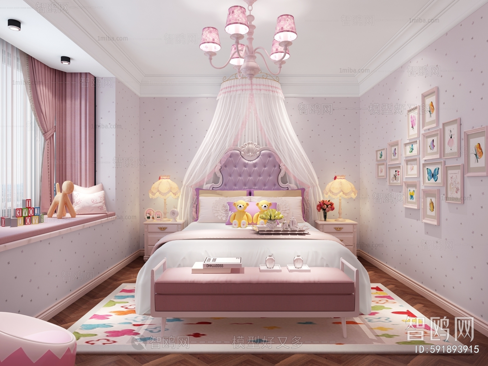 Simple European Style Girl's Room Daughter's Room