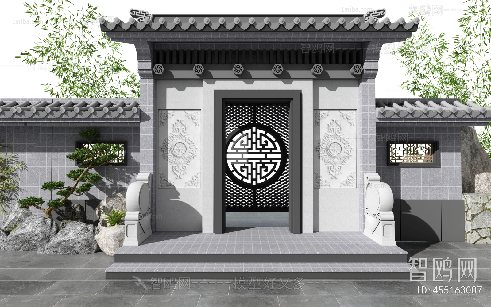 中式庭院门头 大门