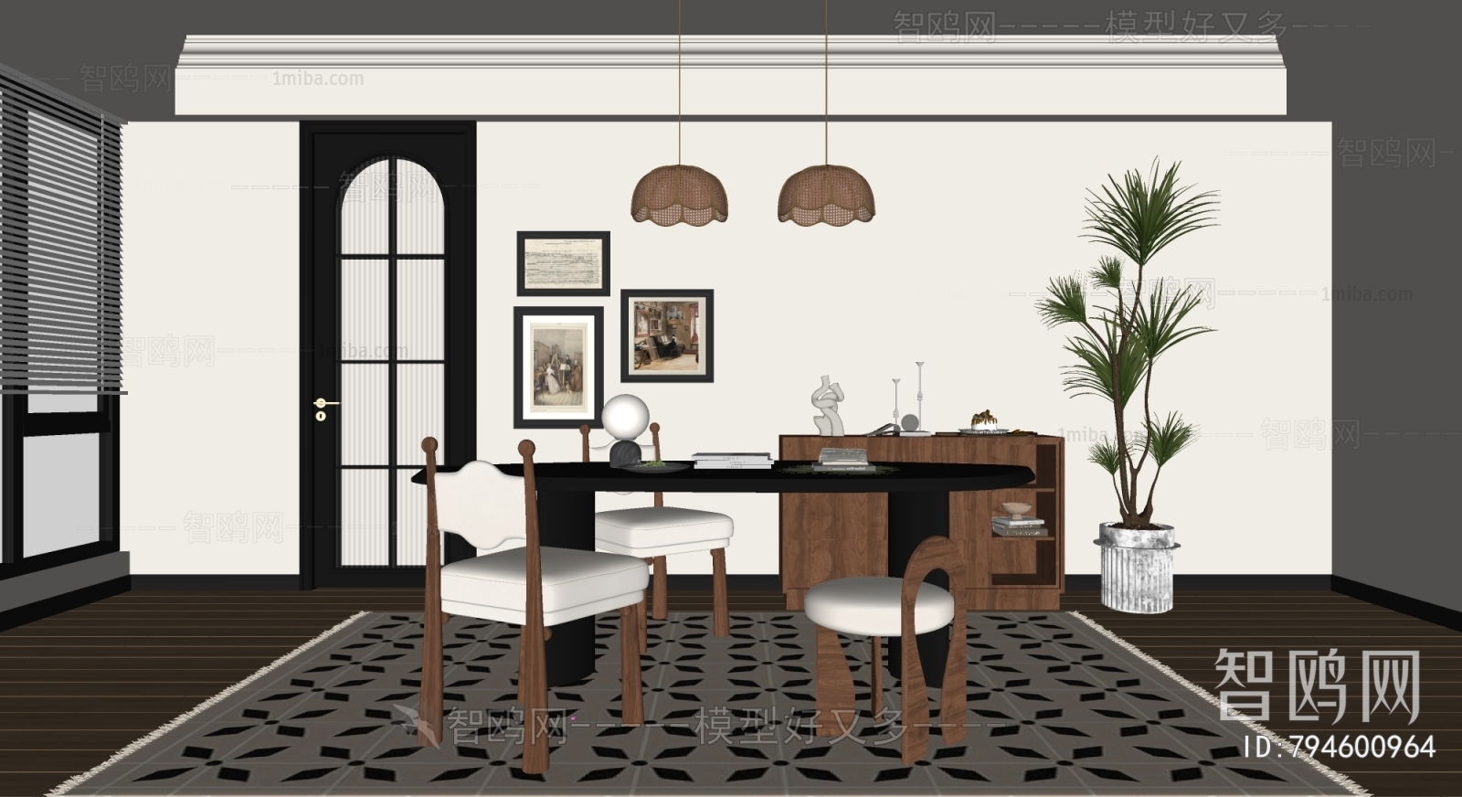 Modern French Style Retro Style Dining Room