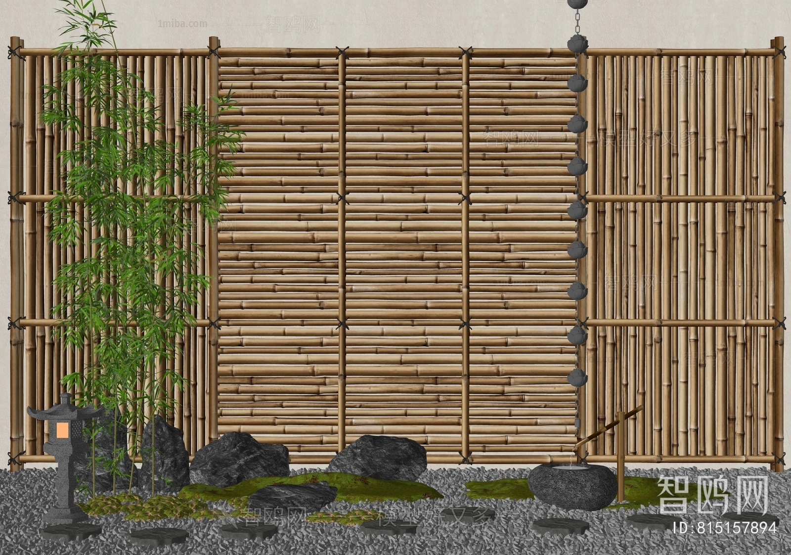 中式竹篱笆隔断 竹编围栏