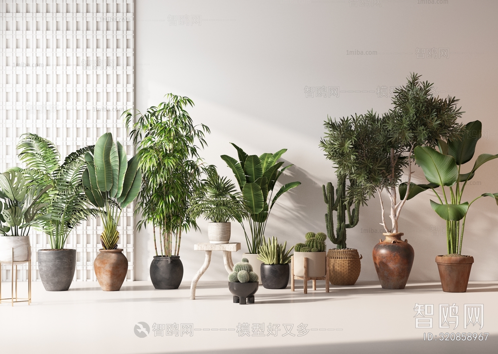 Modern Ground Green Plant Potted Plants