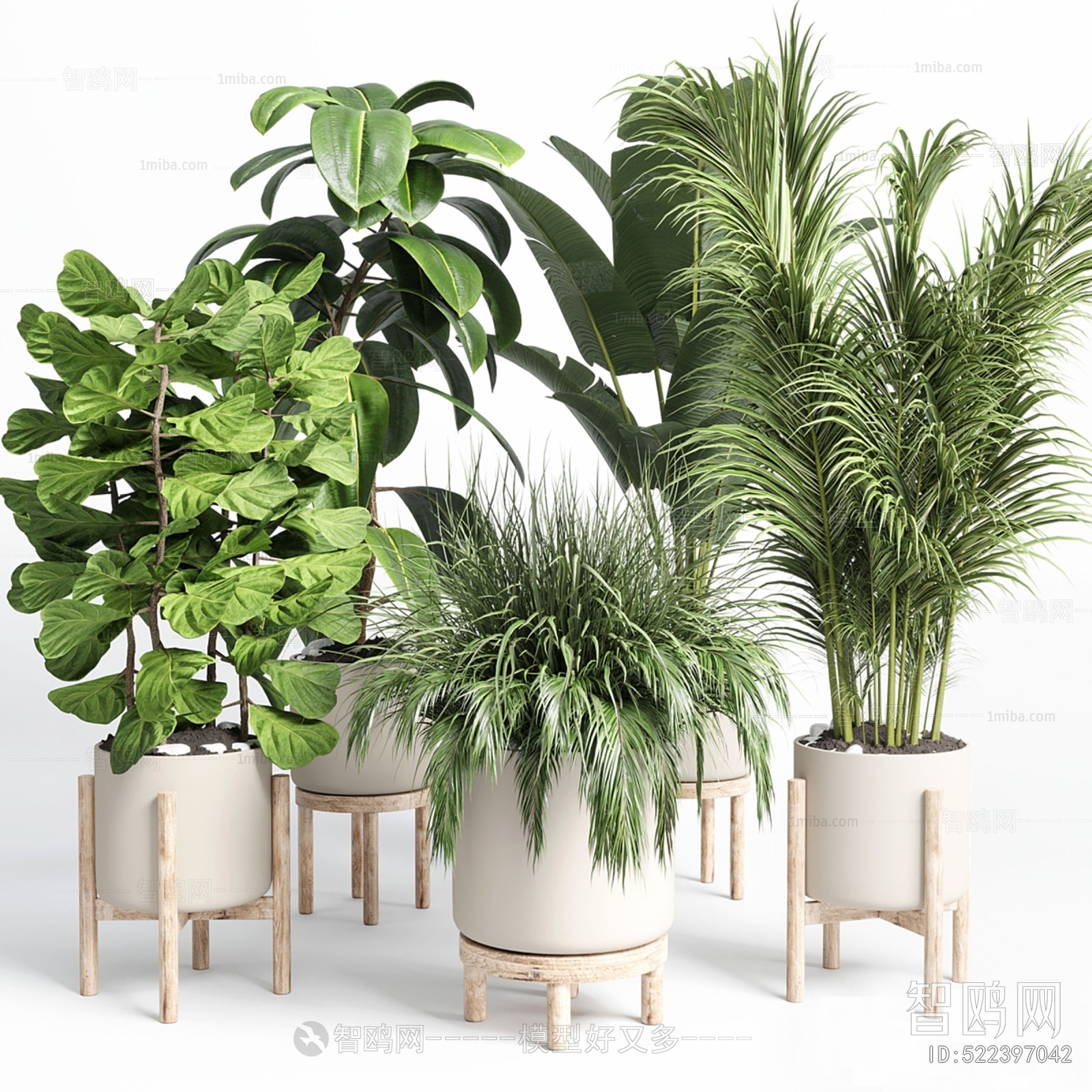 Modern Ground Green Plant Potted Plants