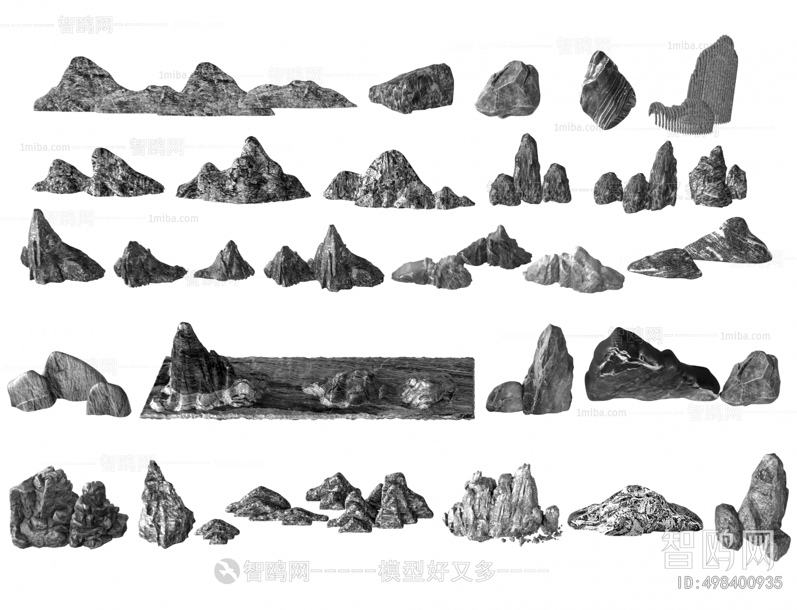 新中式禅意假山石 置石 黑山石