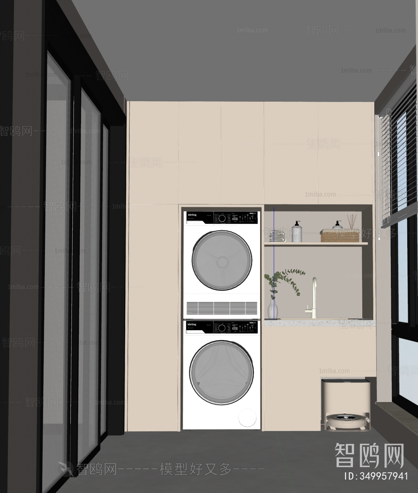 Modern Balcony Laundry Room