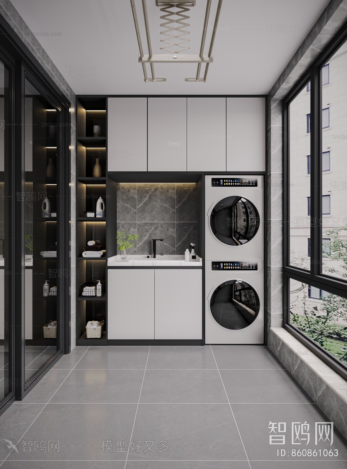 Modern Balcony Laundry Room