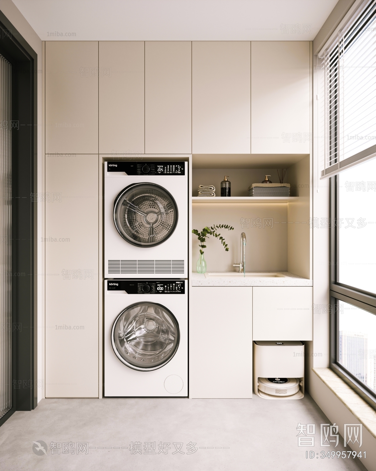 Modern Balcony Laundry Room