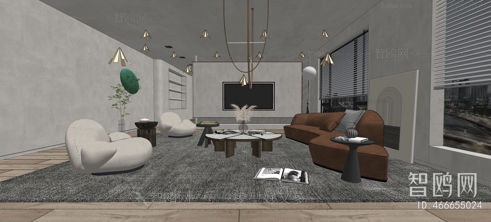 Modern Wabi-sabi Style A Living Room