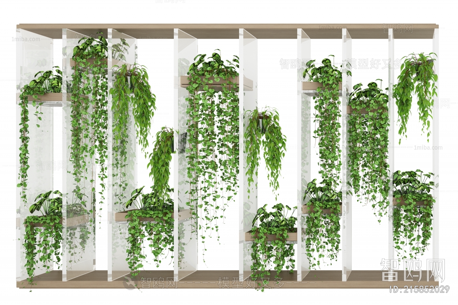 现代亚克力植物架 绿植盆栽3D模型下载