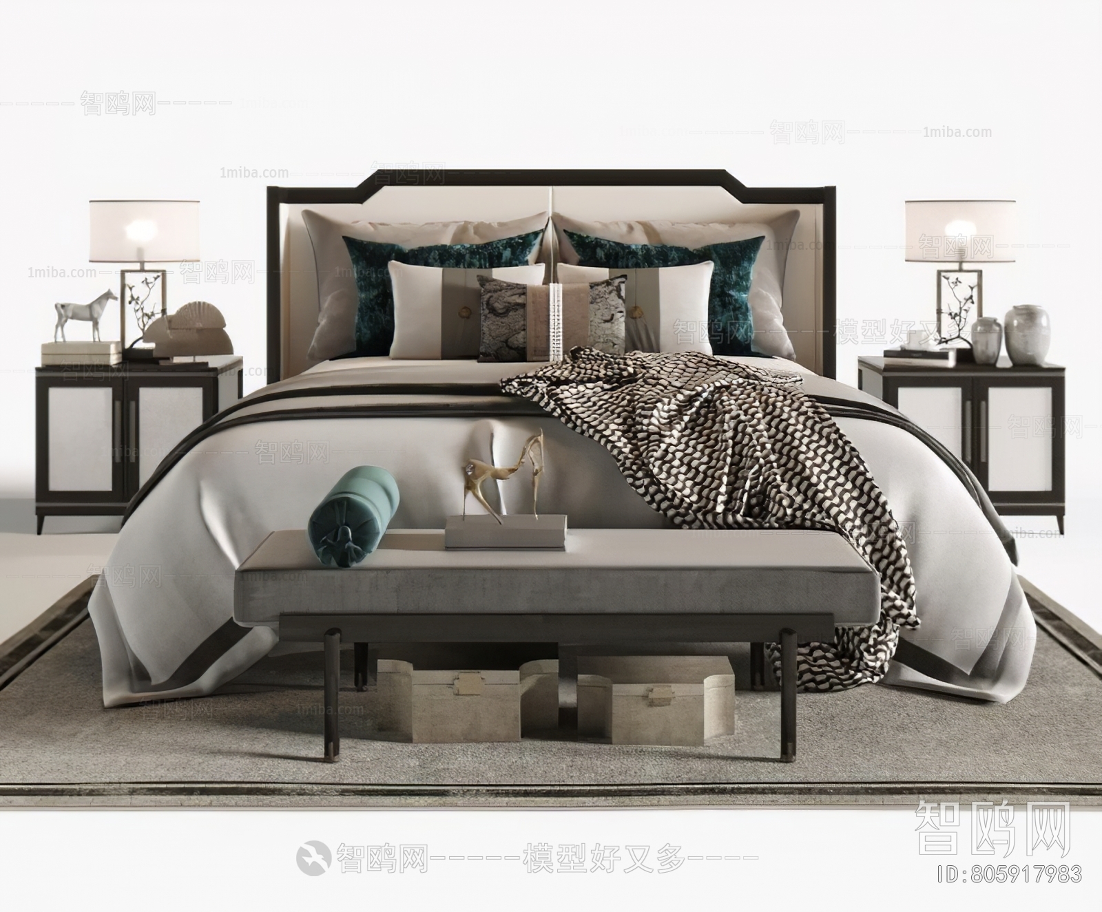 New Chinese Style Double Bed