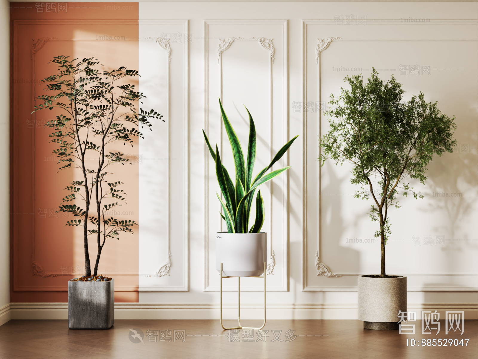 Modern Ground Green Plant Potted Plants