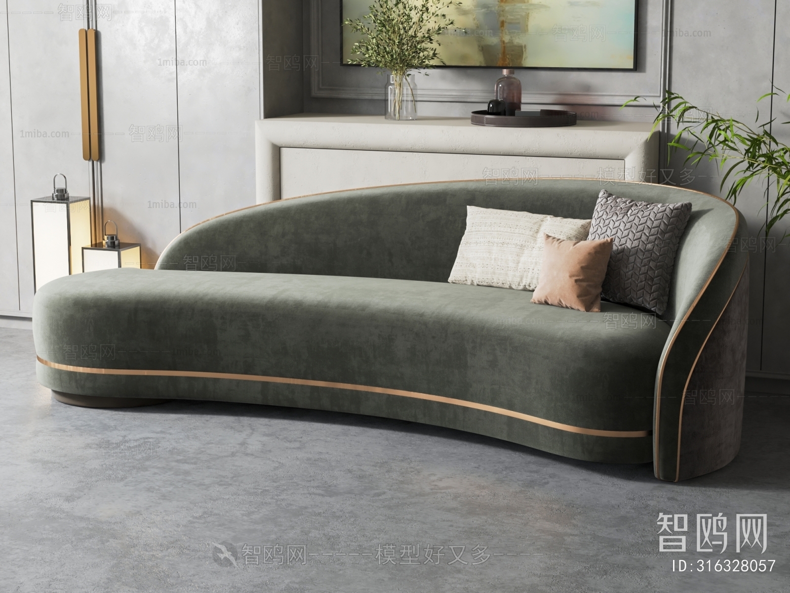 American Style Curved Sofa