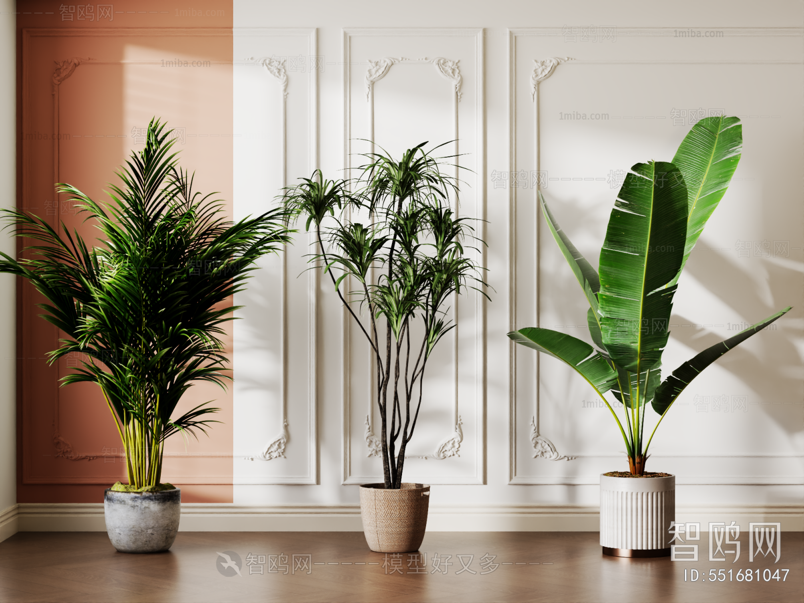 Modern Ground Green Plant Potted Plants