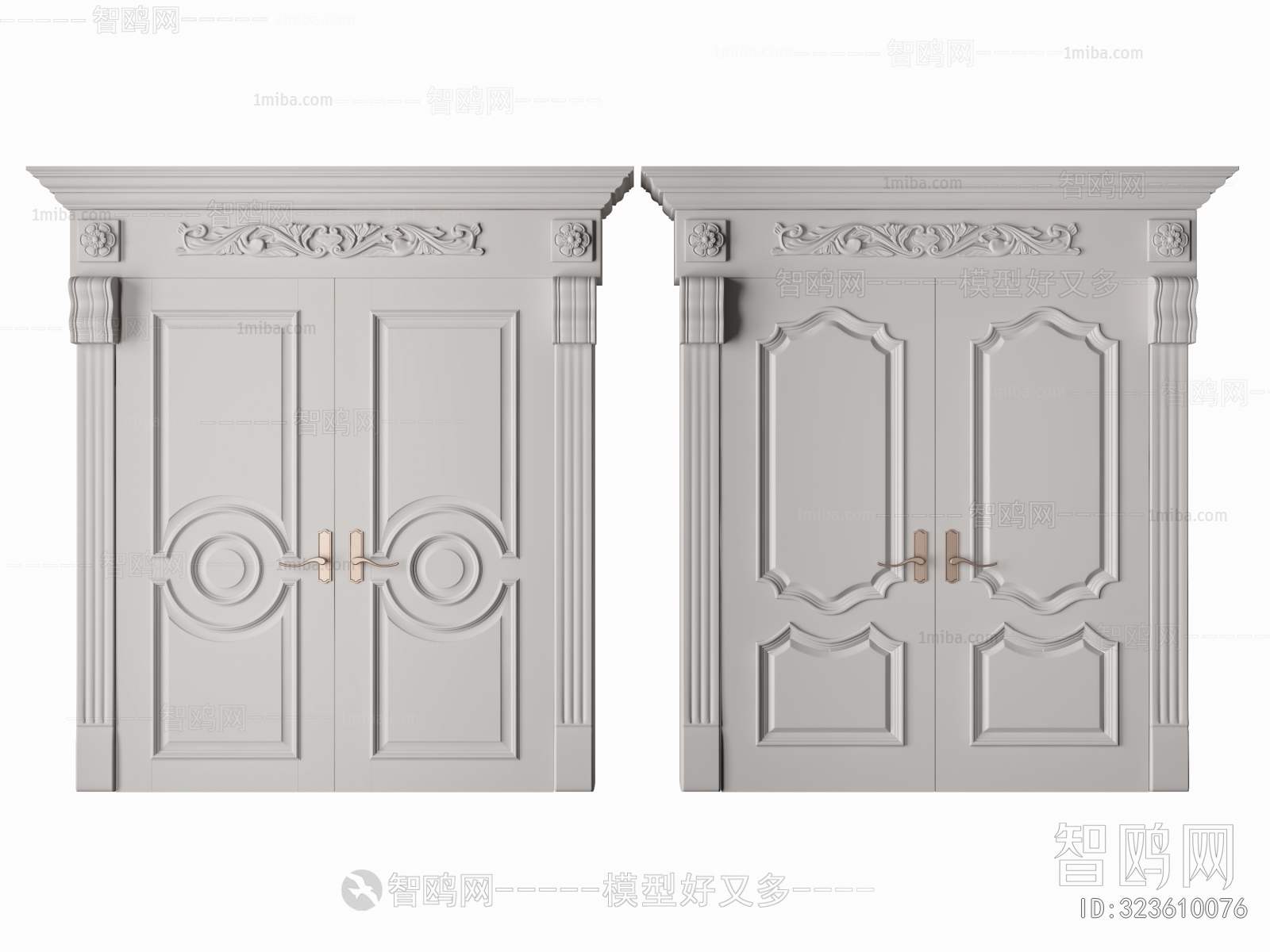 Simple European Style Double Door