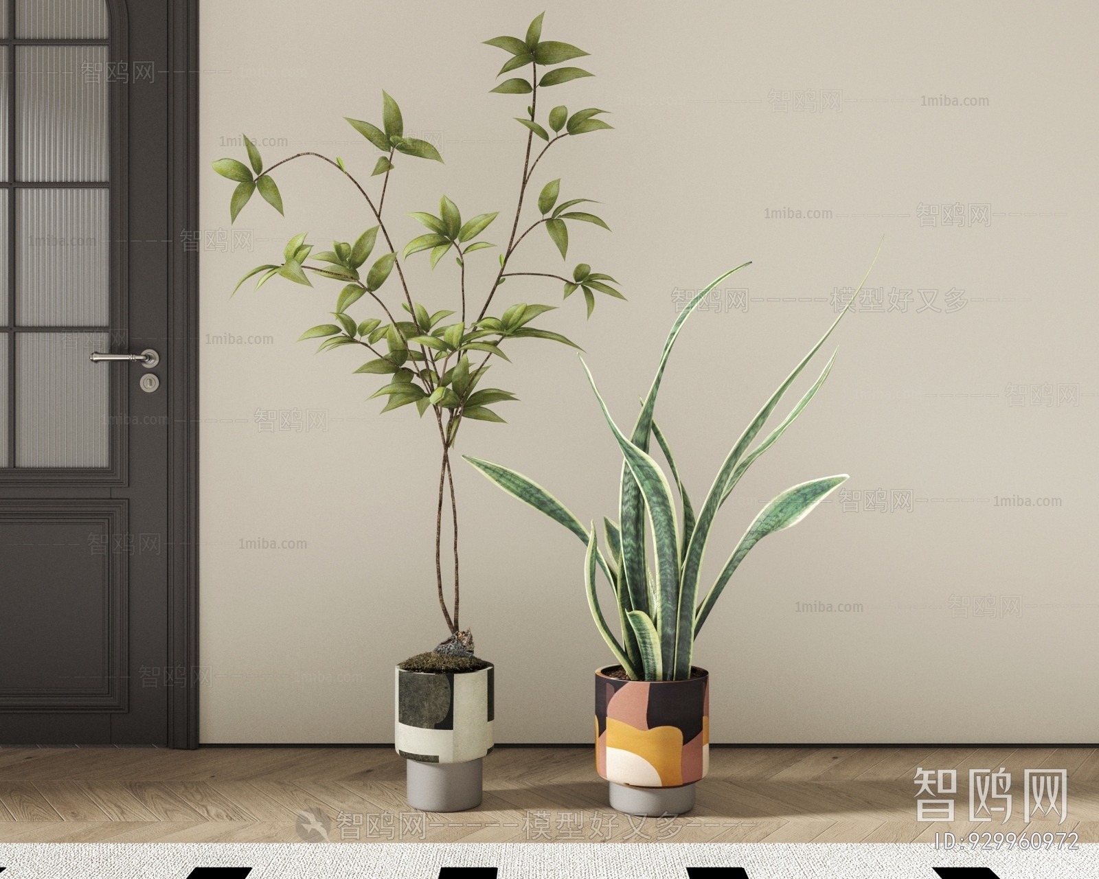 Modern Ground Green Plant Potted Plants