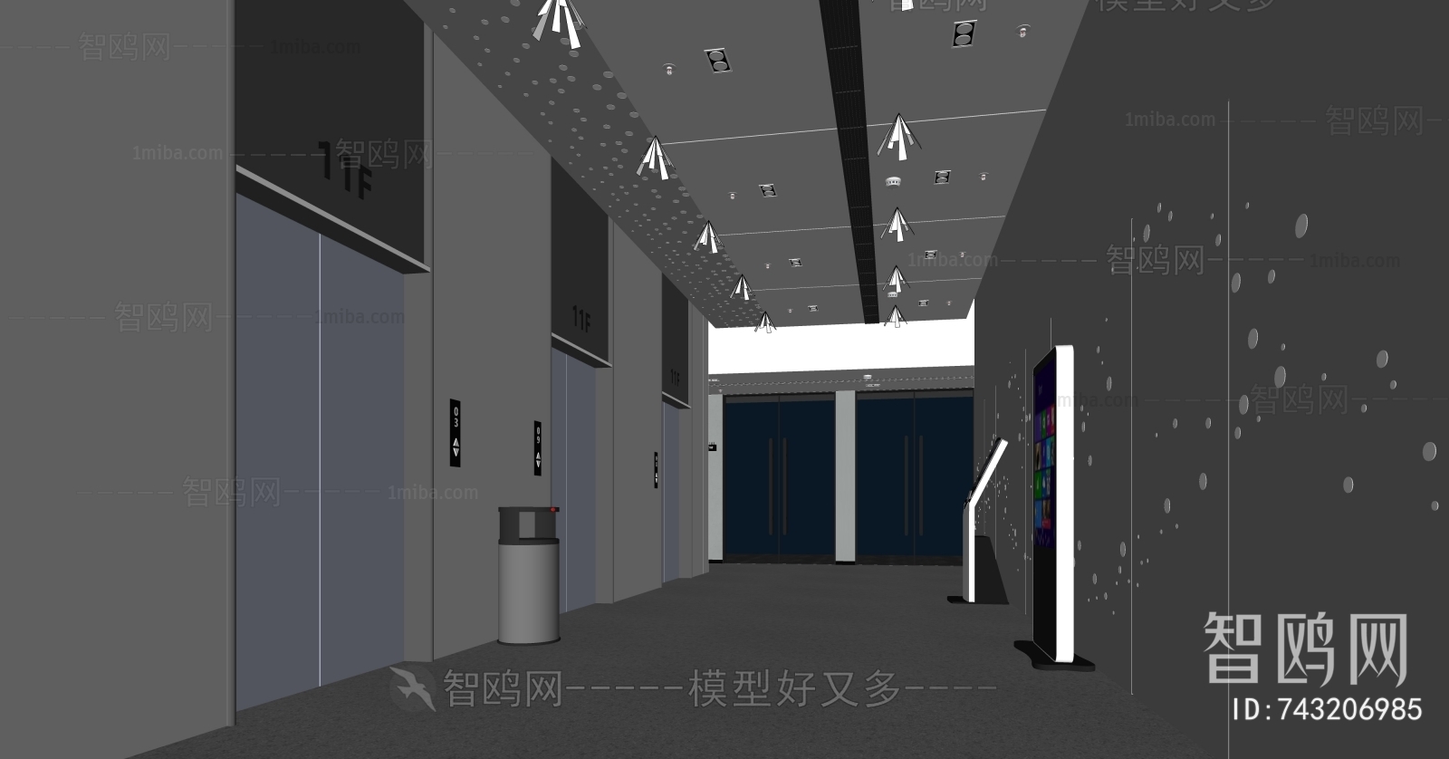 Modern Office Elevator Hall