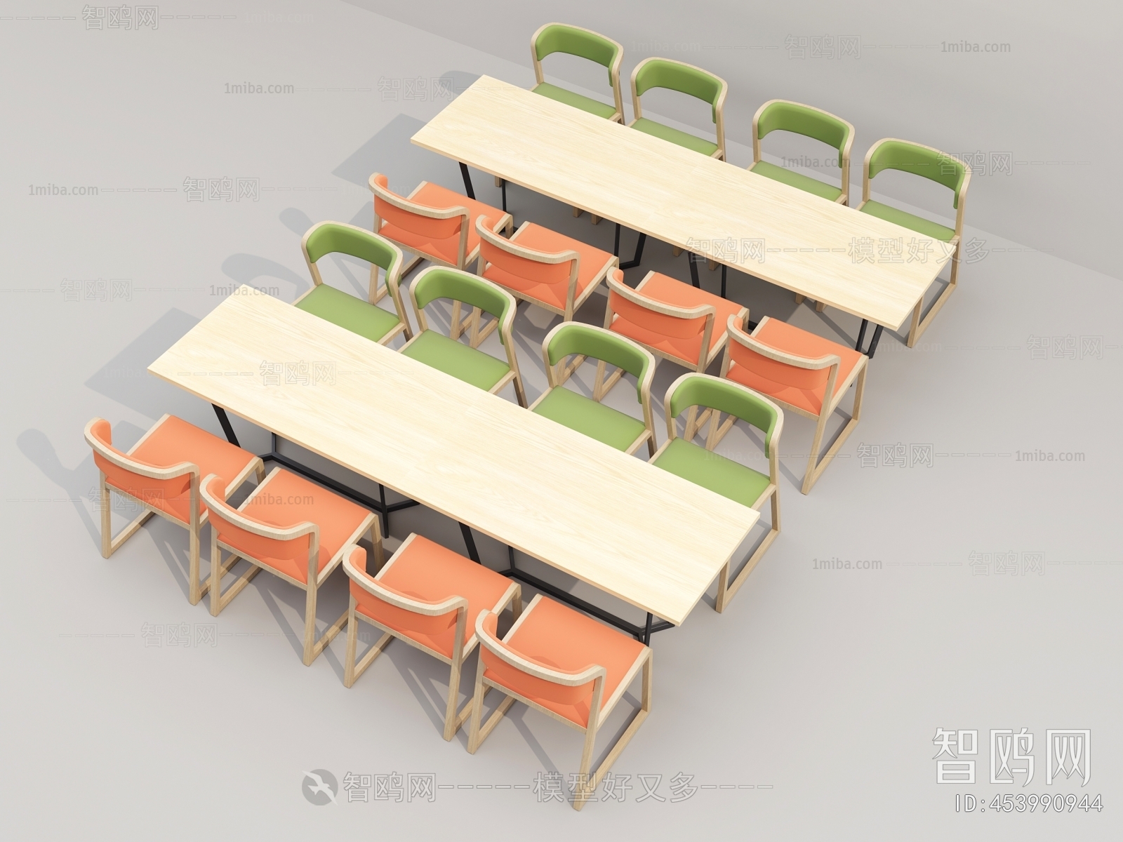 现代食堂图书馆桌椅组合