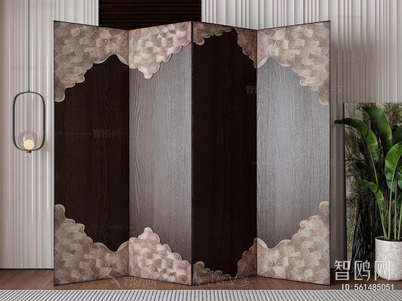 Retro Style Wooden Screen Partition