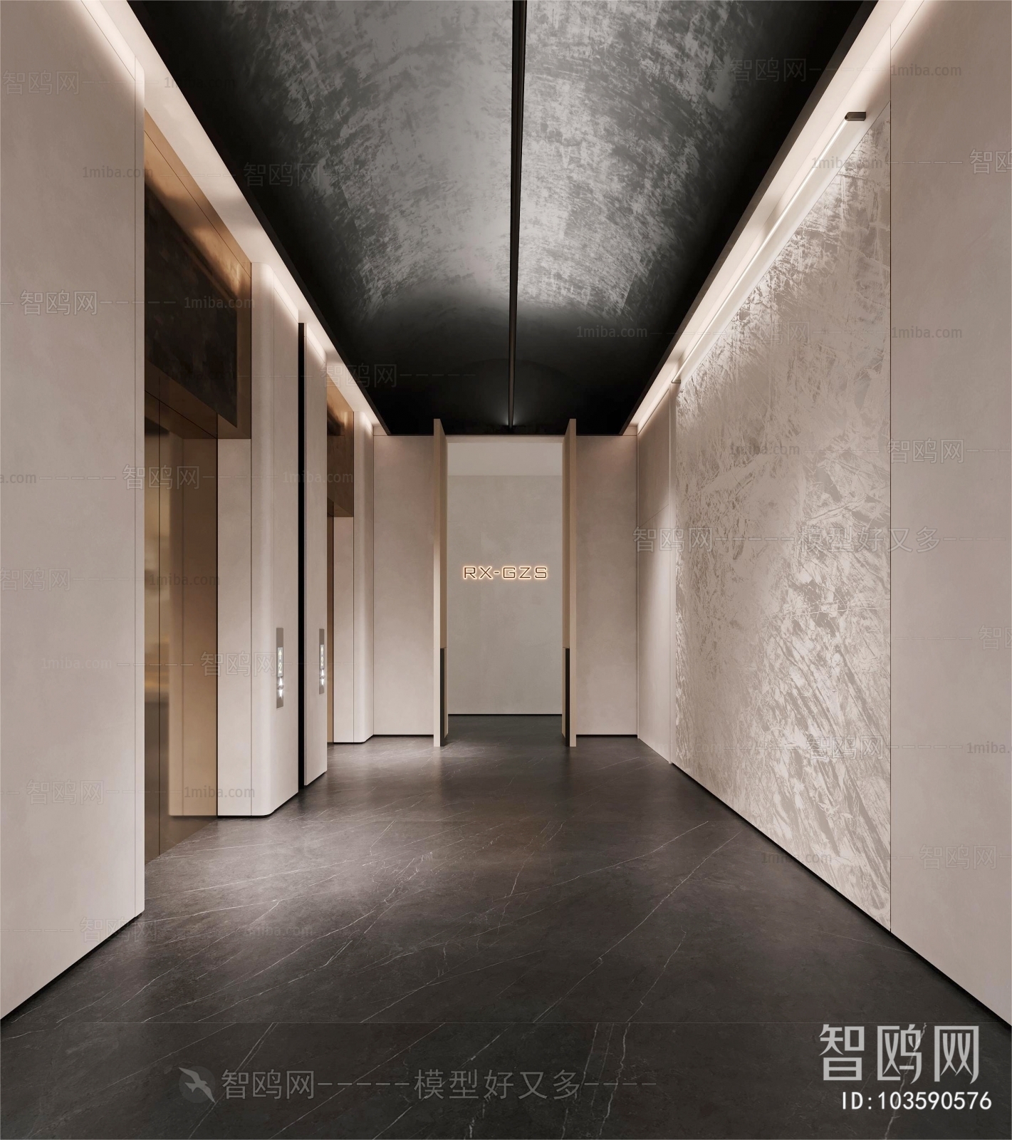 Modern Wabi-sabi Style Corridor/elevator Hall