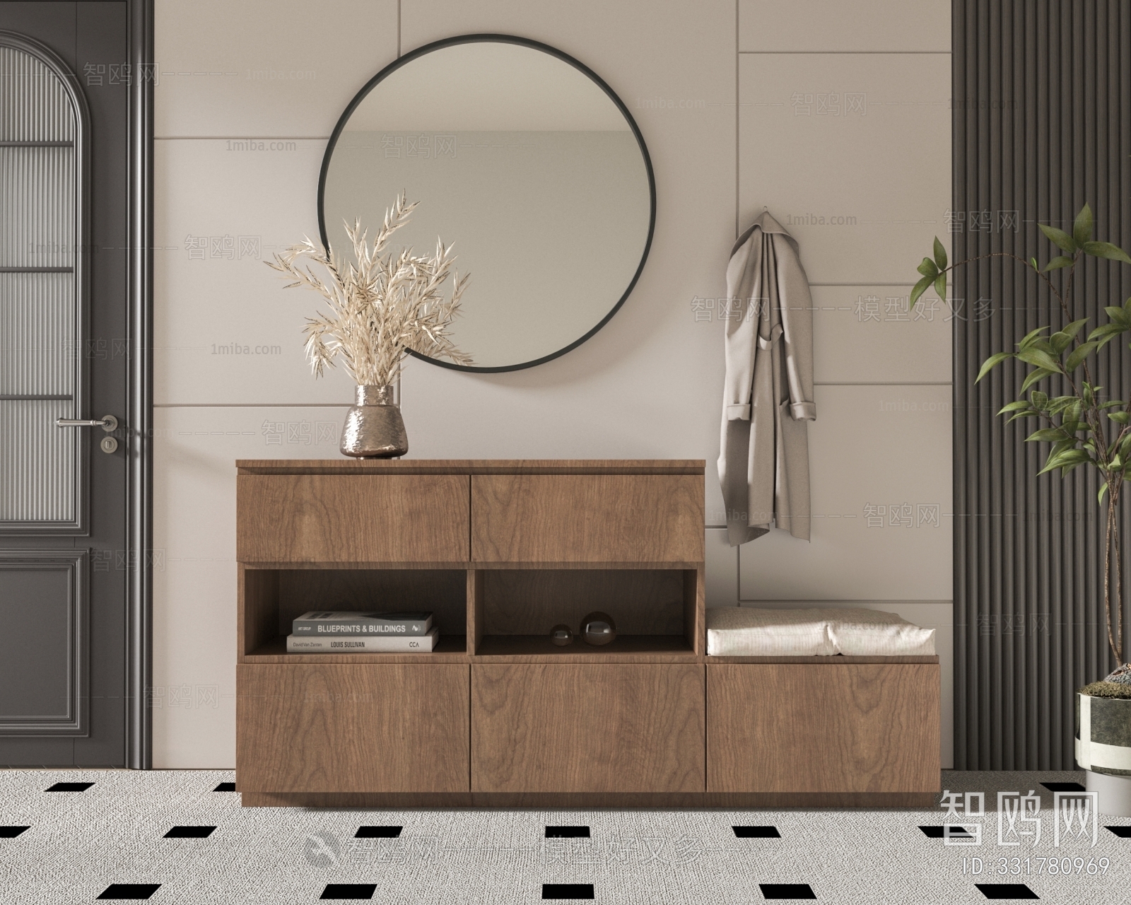 Modern Wabi-sabi Style Bathroom Cabinet