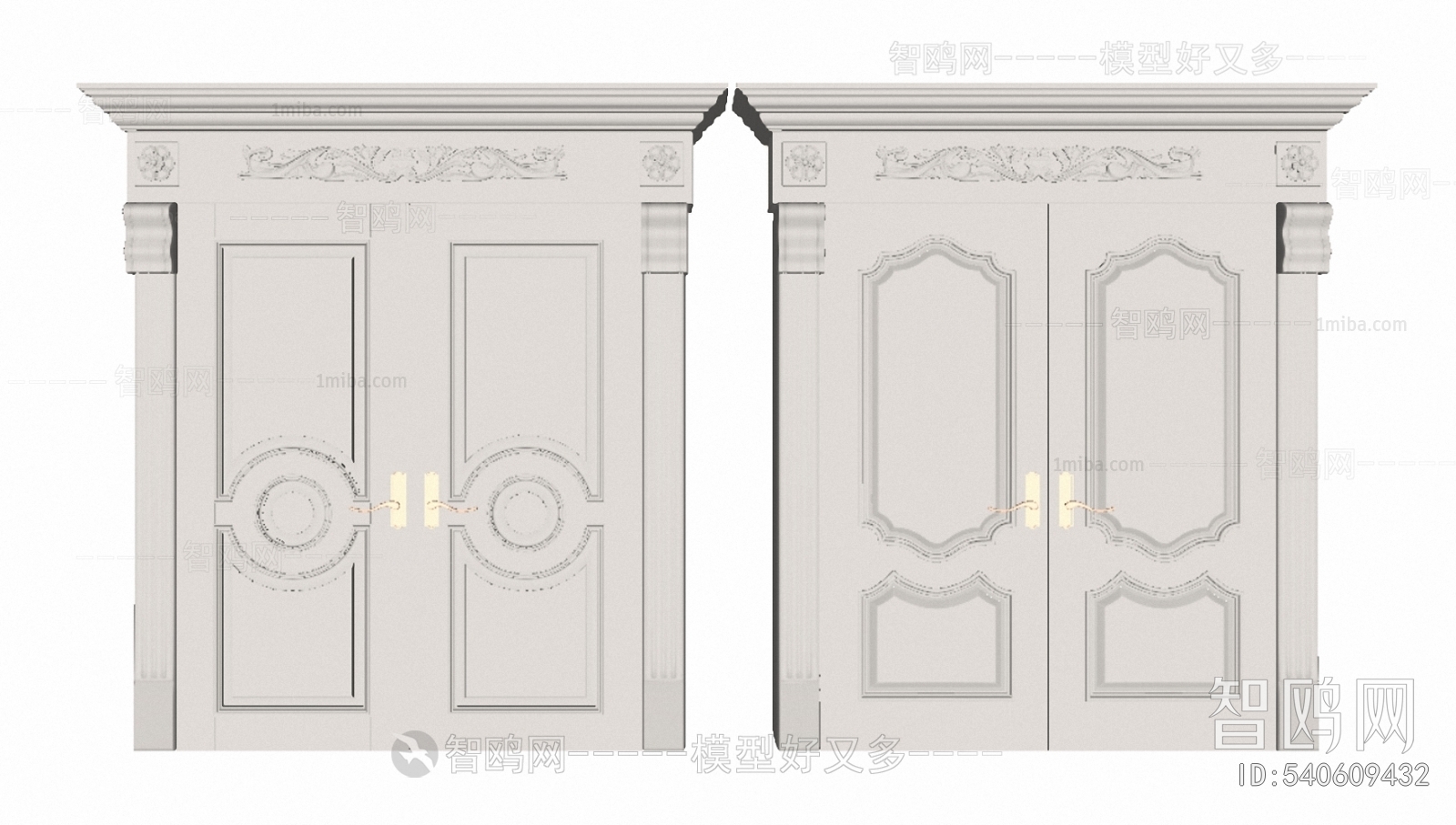 Simple European Style Double Door