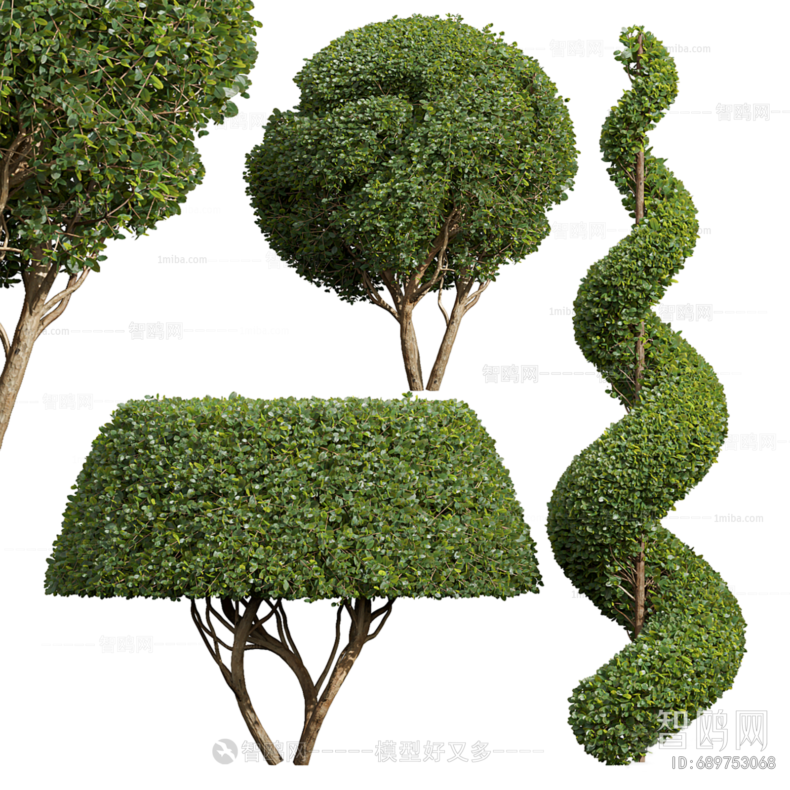 现代榕树盆景修剪3D模型下载