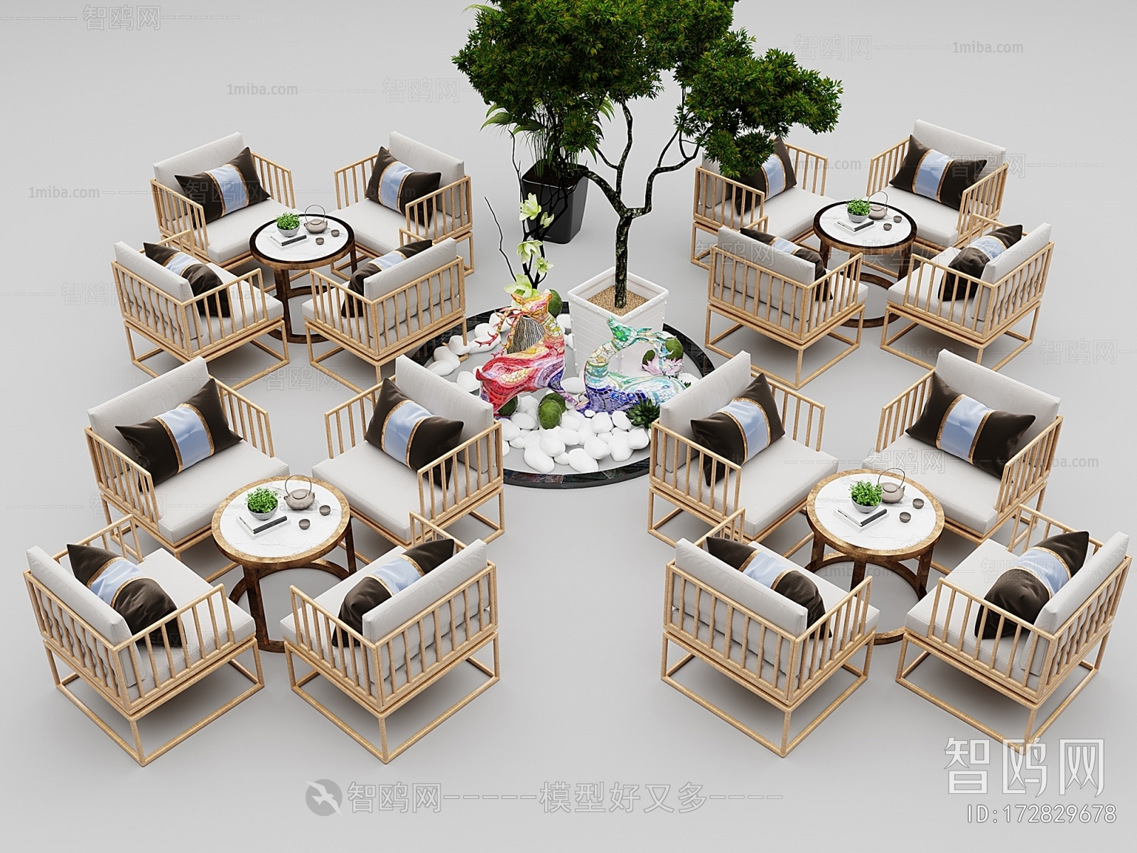 New Chinese Style Leisure Table And Chair