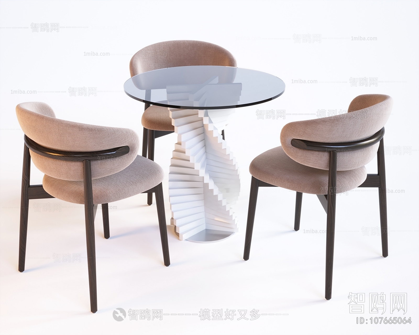 现代圆形休闲桌椅