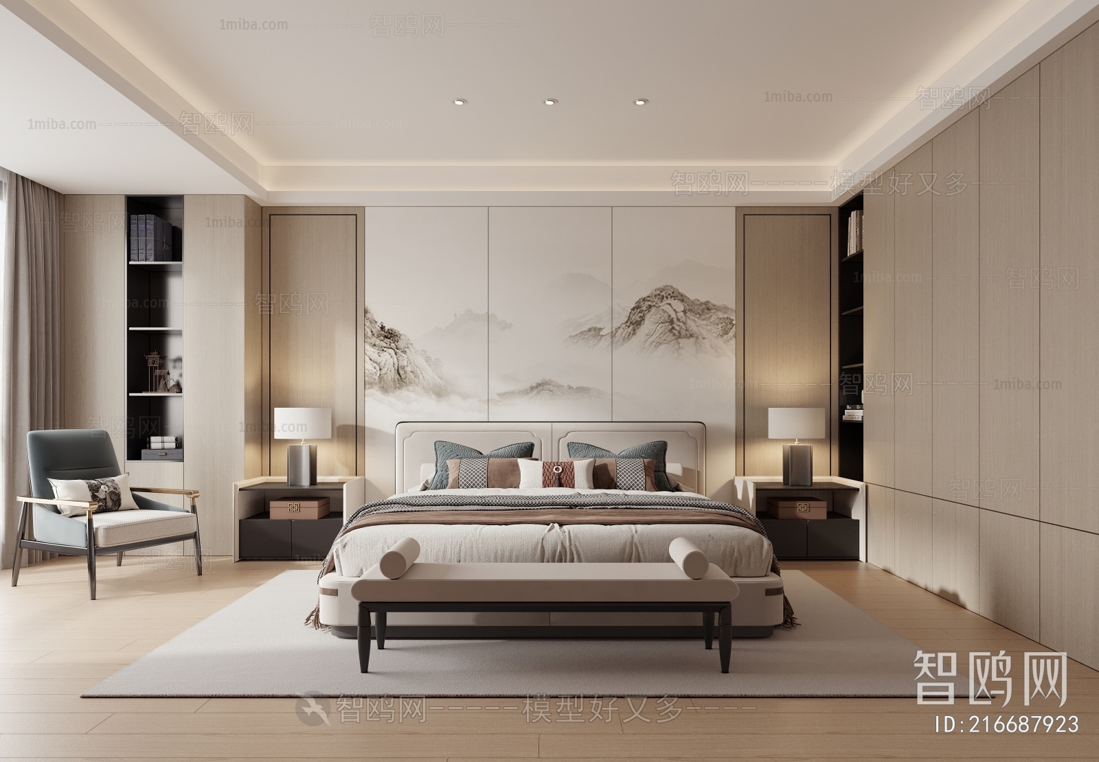 New Chinese Style Bedroom