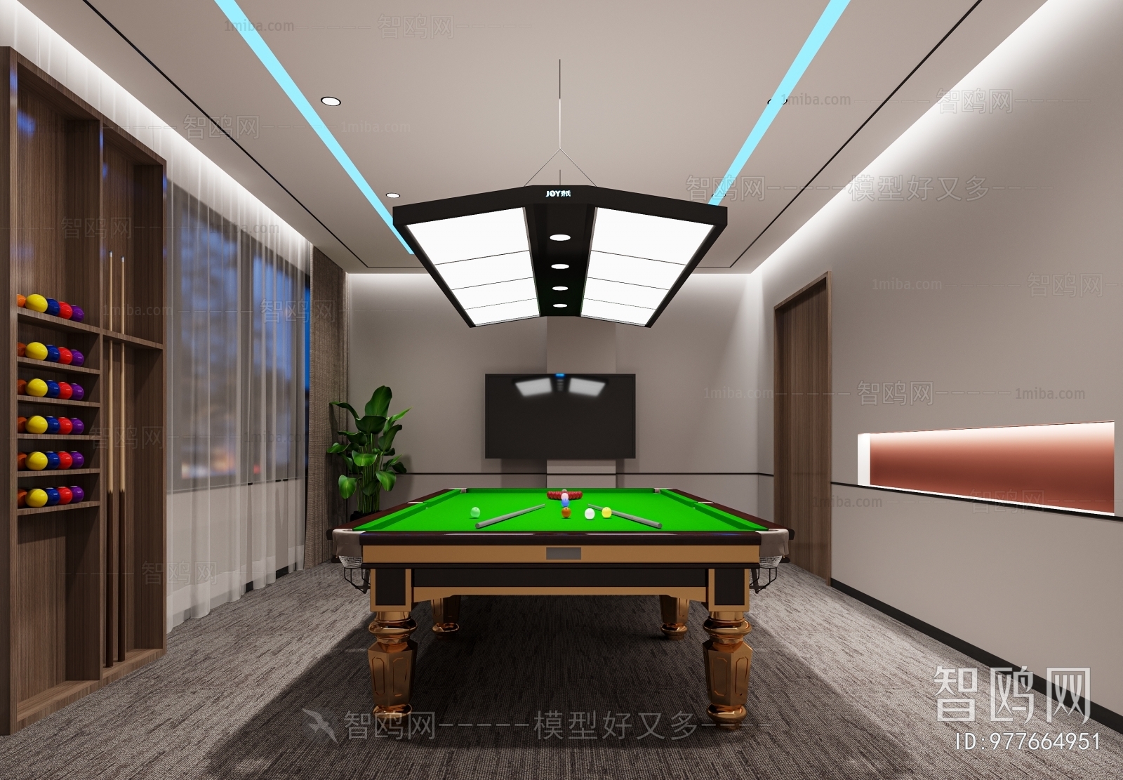 Modern Industrial Style Billiard Room