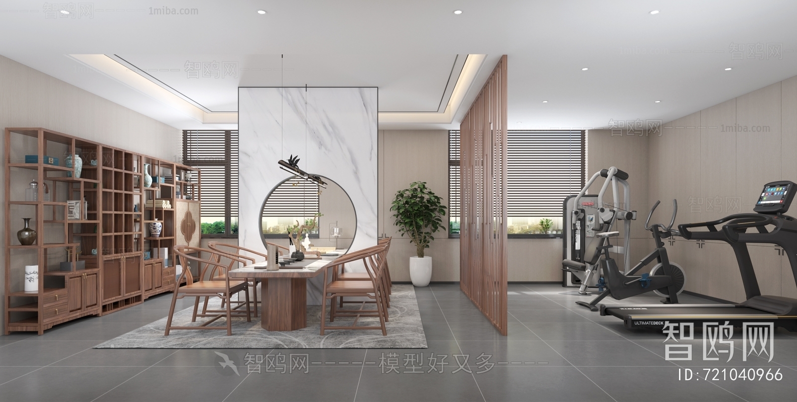新中式茶室 接待区 健身区