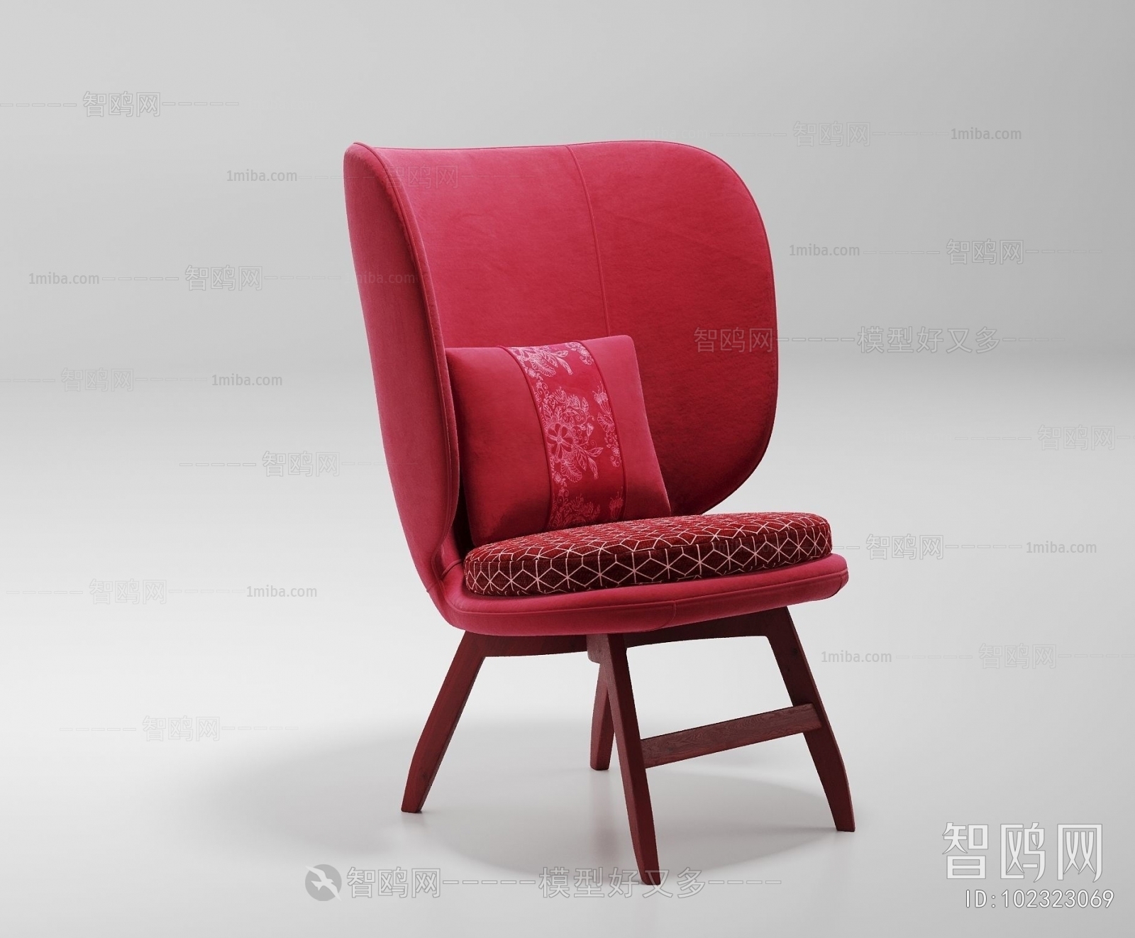 新古典红色休闲椅