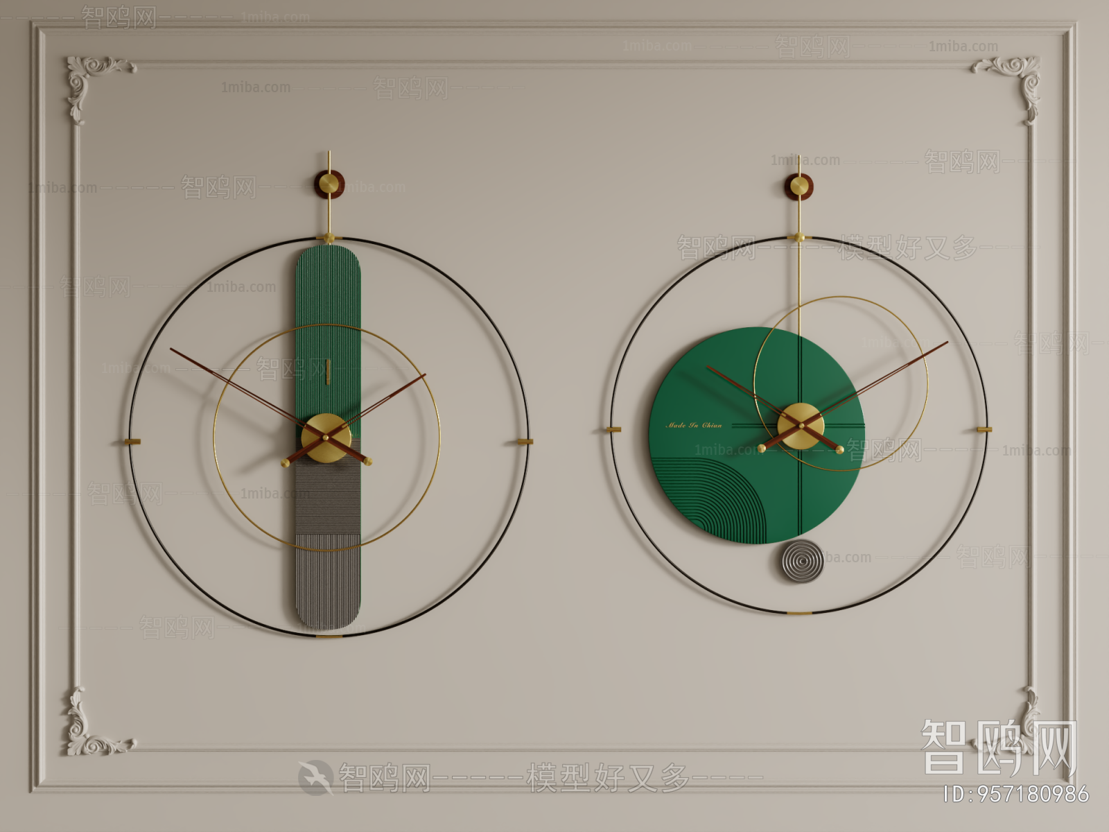 现代墙面装饰挂钟组合