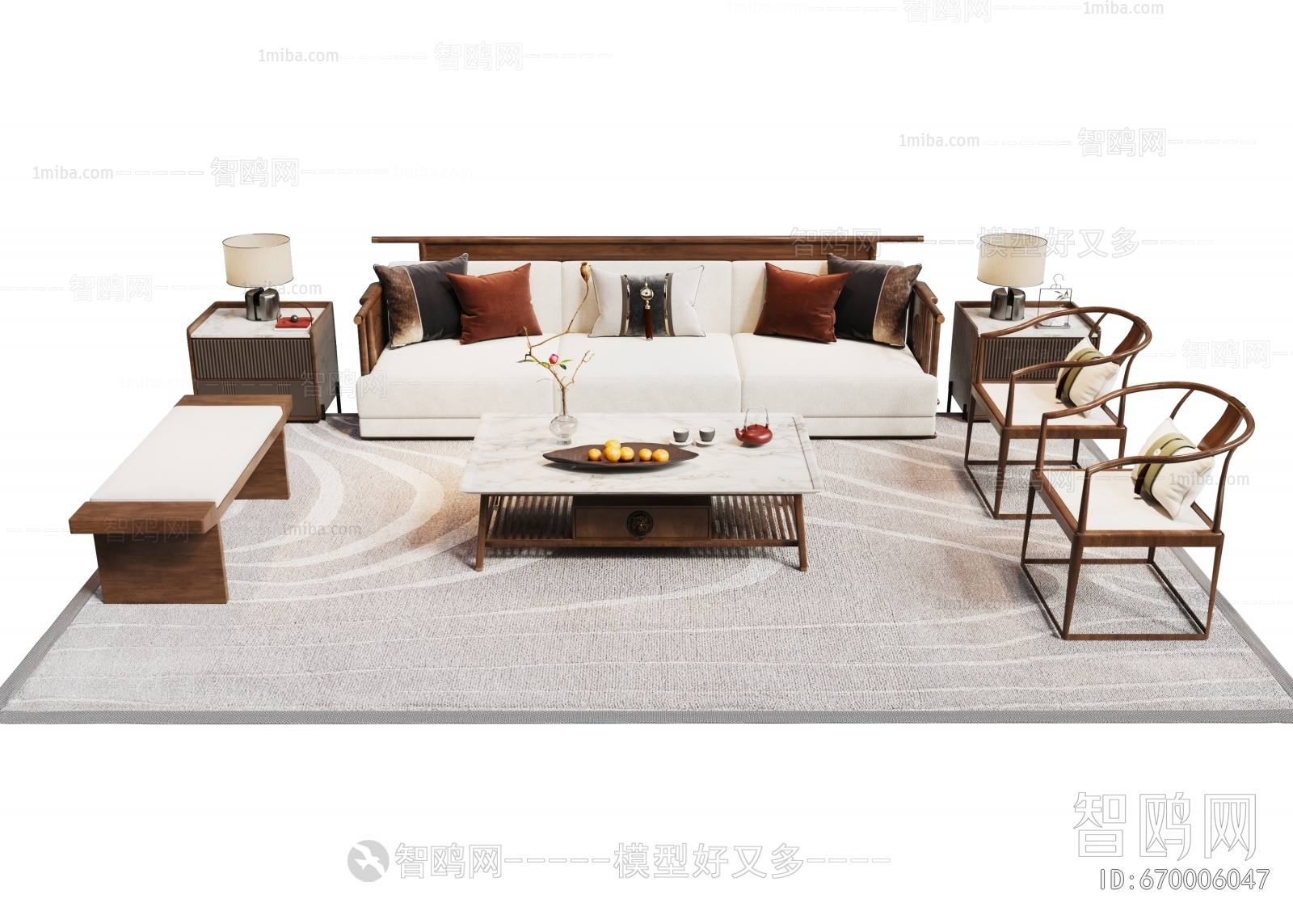 New Chinese Style Sofa Combination