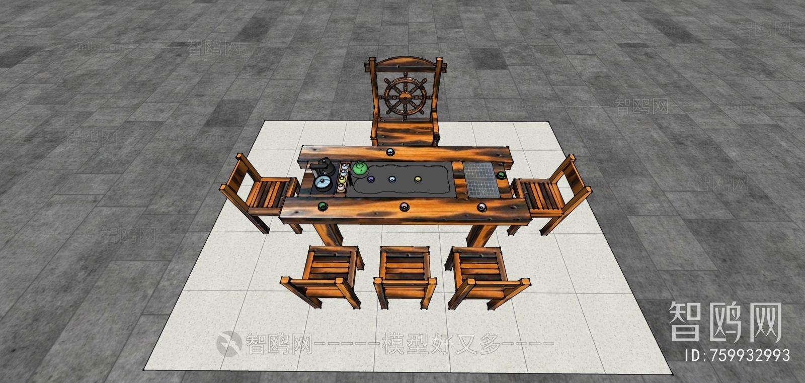 Chinese Style Leisure Table And Chair