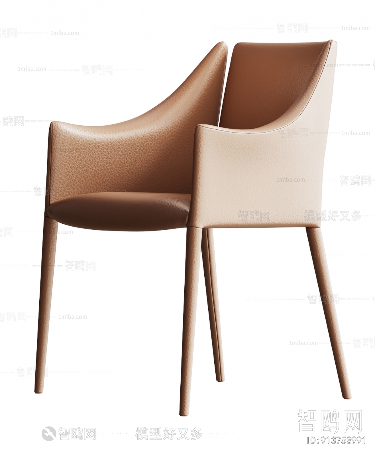 现代皮革餐椅组合