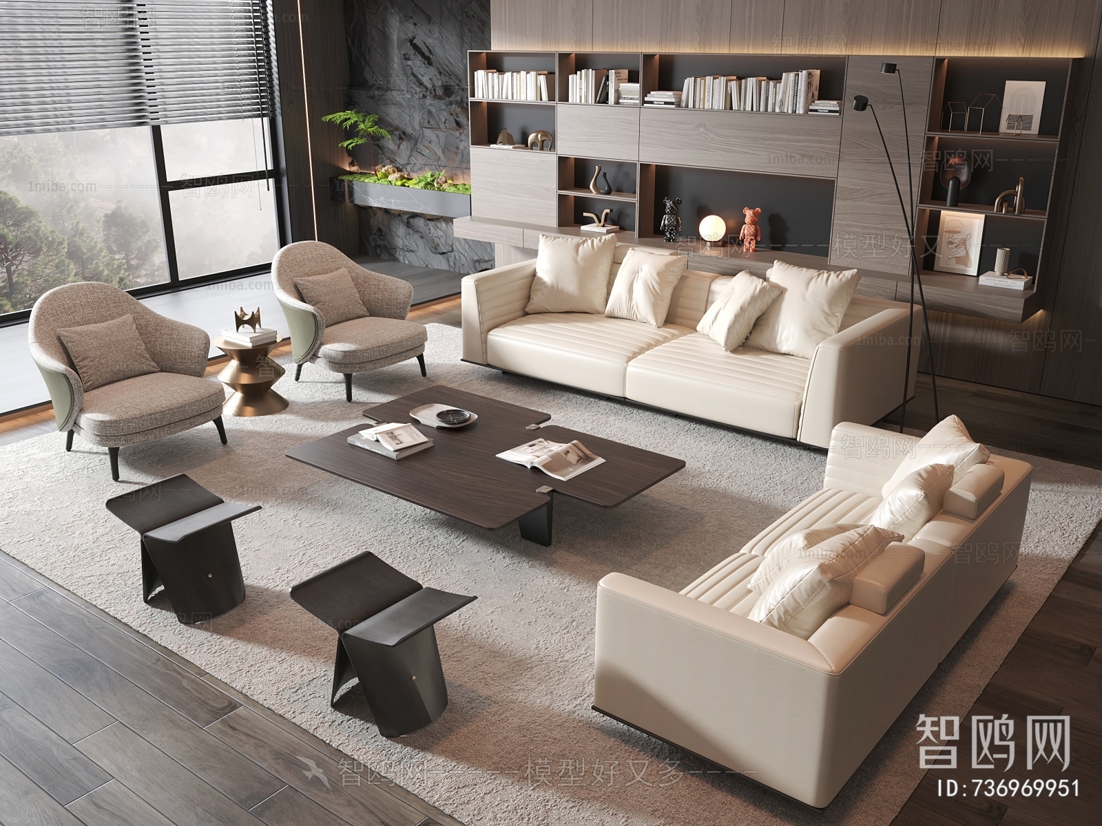 Minotti 现代沙发茶几组合