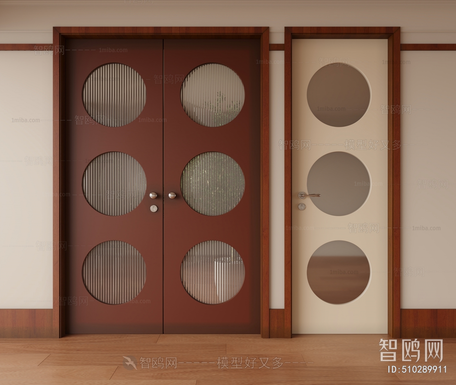 Wabi-sabi Style Double Door