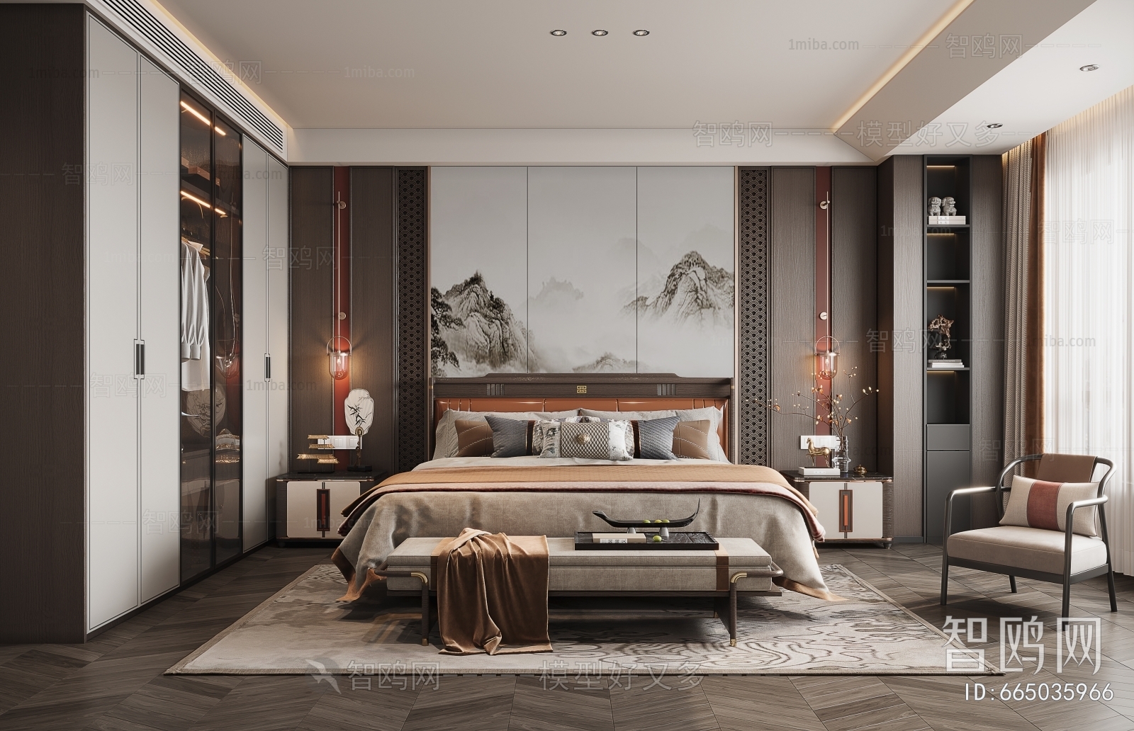 New Chinese Style Bedroom