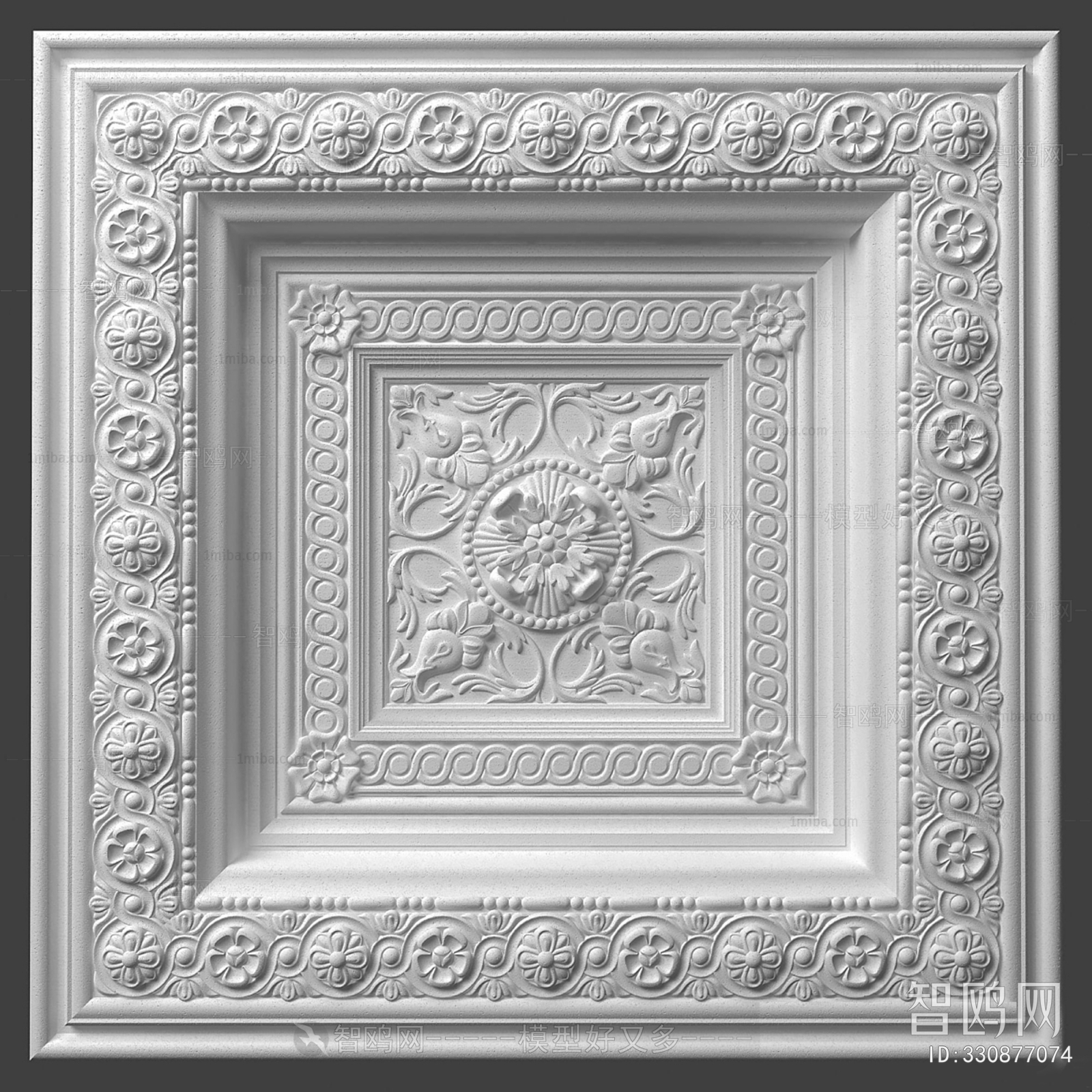 European Style Plaster Carved Top Plate