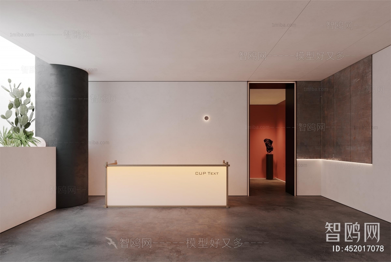 Modern Wabi-sabi Style Office Reception Desk