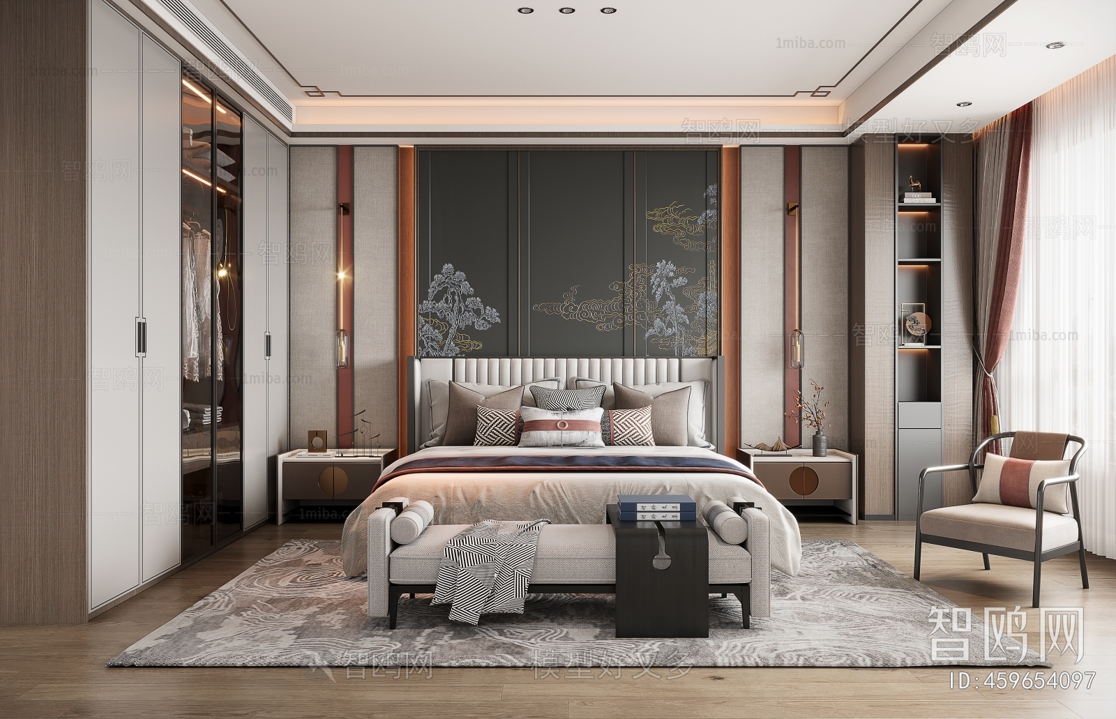 New Chinese Style Bedroom