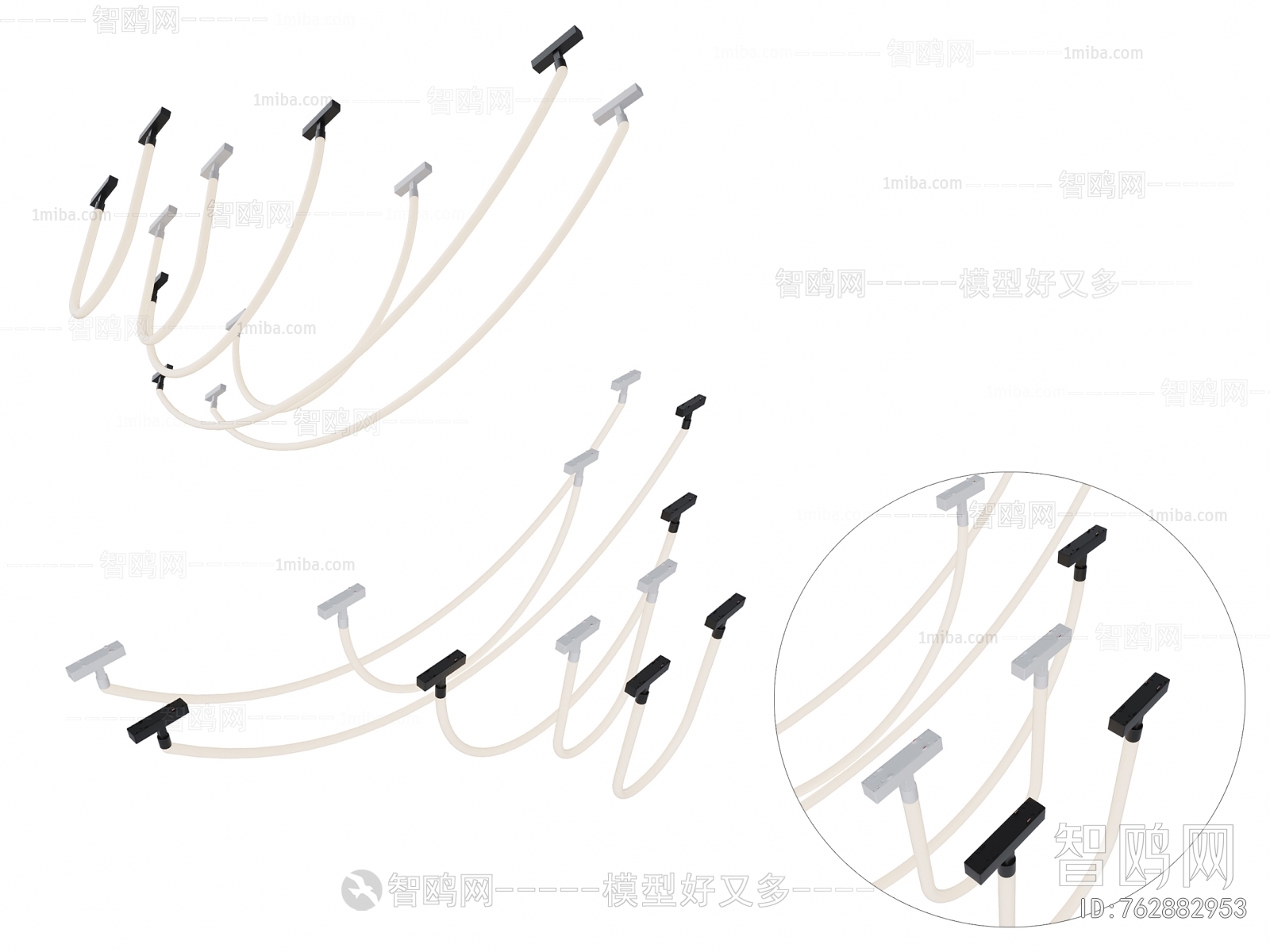 现代线条圆弧吊灯