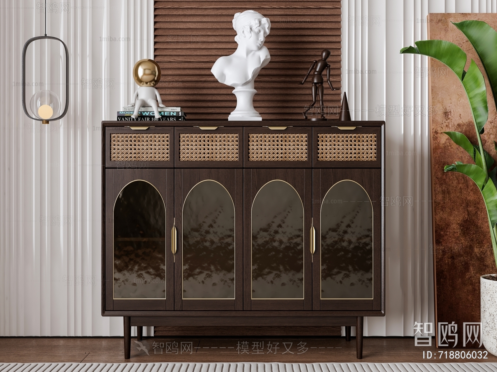 American Style Retro Style Side Cabinet/Entrance Cabinet